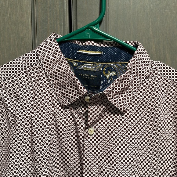 Cactus Man Other - Cactus Man, Large, Maroon/Navy/White Dress Long Sleeve Button Down